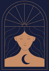 Illustration de marque Lunea Conciergerie : silhouette au clair de lune